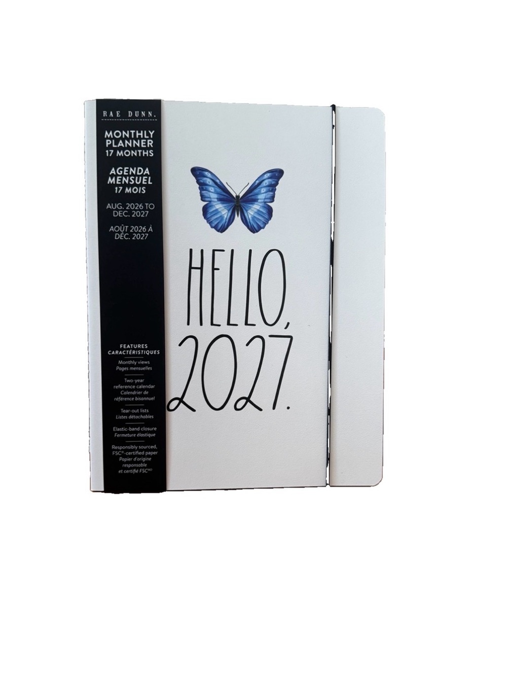 Rae Dunn 2027 PLANNER Soft Cover Spiral 17 months Planner Ivory 9x7”